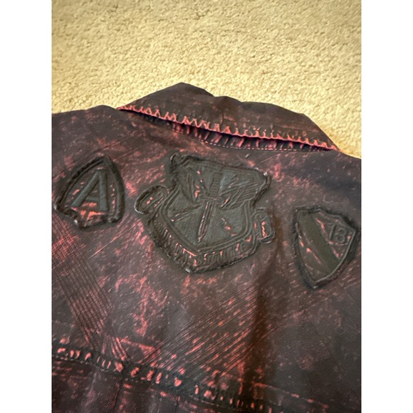 Affliction Y2K Men's XL Red/Black Button Down Short Sleeve. Live Fast MMA Grunge - Picture 4 of 12